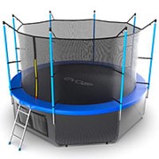 Батут с внутренней сеткой и лестницей EVO JUMP Internal 12ft (Blue) + Lower net. фотография