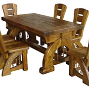Комплект мебели из дерева. Стол и 6 стульев.