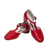 Туфли народные полуоткрытые (красные) фото