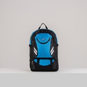 Рюкзак туристический, 21 л/25 л, отдел на молнии, 3 наружных кармана, с расширением, цвет чёрный/синий фото