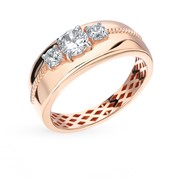 Золотое кольцо с фианитами SOKOLOV 018262* фотография