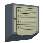 Антивандальный почтовый ящик Кварц-С-4, серый фото