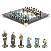 Шахматы “Идолы“ мрамор офиокальцит 28х28 см фото