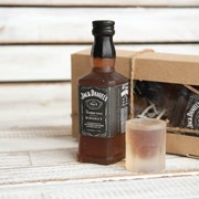 Мыло авторское - мужской набор Jack Daniels - бутылочка и стаканчик с виски Milotto арт.003832 фото