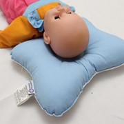 Подушка ортопедическая для младенцев Бабочка "Бело - голубая"