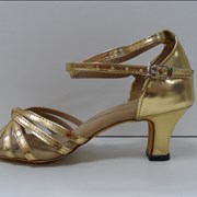 Туфли для бальных танцев, каблук 5 см (золото)  фото