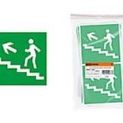 Знак “Направление к эвакуационному выходу (по лестнице налево вверх)“ 150х150мм TDM фотография