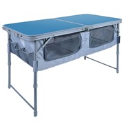Стол складной “Ника“ (влагост. пластик с полкой ) ССТ-3П голубой фото
