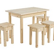Комплект садовой мебели Green Mebel Стол со столешницей 600х1000х28 + Табурет 300х300х450 (4 шт) фото