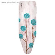 Чехол для гладильной доски «Ажурные цветы», цвет бирюзовый, 140 х 55 см, хлопок фото