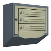 Антивандальный почтовый ящик Кварц-С-3, серый фотография