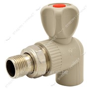 Кран радиаторный угловой N 1745 PP-R d 20 (с американкой) №097047 фото