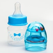 Бутылочка для кормления «Джентльмен» с погремушкой, 60 мл, от 0 мес., цвет голубой фотография