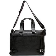 Стильная большая мужская кожаная сумка-портфель для документов фото