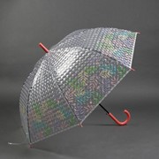 Зонт - трость полуавтоматический 'Листья', 8 спиц, R 50 см, цвет МИКС фото