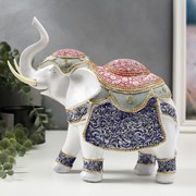 Сувенир полистоун “Индийский слон в цветной попоне с узорами“ 25х27,5х10,5 см фото