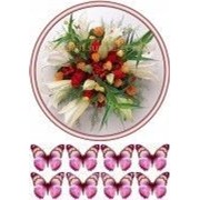 Вафельная картинка “Букет - лилии“ фото