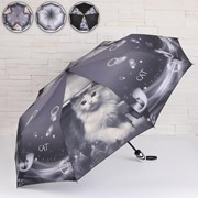 Зонт полуавтоматический 'Кошки', 3 сложения, 9 спиц, R 50, цвет МИКС фотография