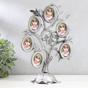 Фоторамка пластик на 6 фото 4,5х3 см “Дерево с плодами“ тёмное серебро 26,5х19,5х11 см фото