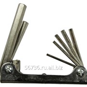 Ключи EKTO шестигранные в наборе 7 шт. (2,5-3-4-5-6-8-10) мм. Хромванадиевая сталь. Покрытие-никель, арт. SH-001-02