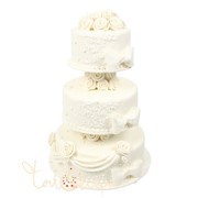 Свадебный торт классический с ярусами №592 фото