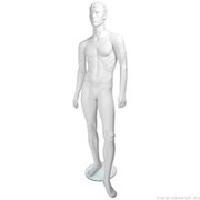 Манекен мужской стилизованный, скульптурный белый, для одежды в полный рост, стоячий прямо, классическая поза. MD-Tom Pose 01 фотография