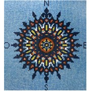 Стекляная мозаика EZARRI Панно D-11, размер 3,07 x 2,91 м (роза ветров) фотография