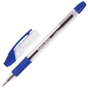 Ручка шариковая с грипом BRAUBERG “Samurai“, СИНЯЯ, корпус прозрачный, узел 0,7 мм, линия письма 0,35 мм, фото