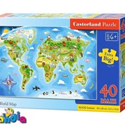 Пазлы Castorland maxi 40 "Карта мира"