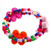 Браслет - пружинка детский Выбражулька бабочки, три ряда, цвет МИКС фото