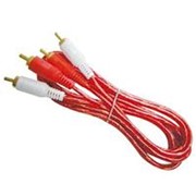 Аудио-видео кабель 2RCA штекер-штекер позолота силиконовый красный - 1.5 метра фото