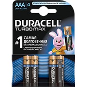 DURACELL Батарейки алкалиновые TurboMax AAА 1.5V LR03, 4 шт/уп
