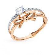 Золотое кольцо с фианитами SOKOLOV 017744* фотография