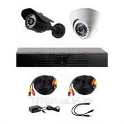 Комплект видеонаблюдения на 1-у уличную и 1-у купольную камеру CoVi Security HVK-2002 AHD KIT