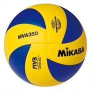 Мяч волейбольный Mikasa MVA350 р.5 облег., синт.кожа ПВХ, маш.сшивка. Желто-синий