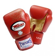 Перчатки боксерские FBGV-6S Twins Dragon кожа 10 oz Красные фотография