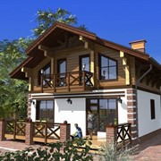Проект комбинированного дома КД-145, 12х8 м
