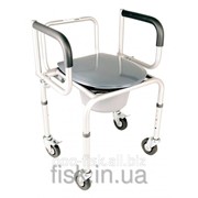 Алюминиевый стул-туалет с откидным подлокотником на колесах