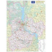 Настенная карта Киевской области 110x150 см, М1:200 000 - на картоне