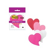 Блоки самоклеящиеся (стикеры) POST-IT Super Sticky, комплект 2 шт., Сердце, 75 л., розовые/белые, 7350-HRT фотография