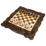 Шахматы + нарды резные Корона 50, Haleyan фото