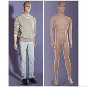 Манекен мужской стилизованный, реалистичный телесный, для одежды в полный рост, стоячий прямо, классическая поза. MD-M-16
