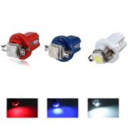 Led лампы T5 B8.5D 1SMD 5050 (Белый/Синий/Красный) для подсветки приборной панели фотография