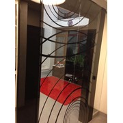 Раздвижные двери с рисунком стеклянные фото