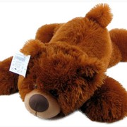 Медвежонок лежащий коричневый (В-074/2). Пошив игрушек. фото