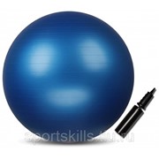 Мяч гимнастический INDIGO Anti-burst с насосом IN002 55 см Синий фото