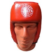 Шлем открытый для бокса AGATA 900 нат. кожа М красн. фото