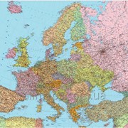 Настенная политическая карта Европы (укр. яз., 160 х110 см; М1:3 850 000) - ламинированная/на планках фото