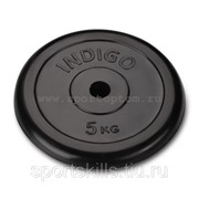 Диск обрезиненный 26 мм INDIGO IN122 5 кг Черный фотография