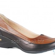 Туфли женские 778-804, коричневый, черный фото
